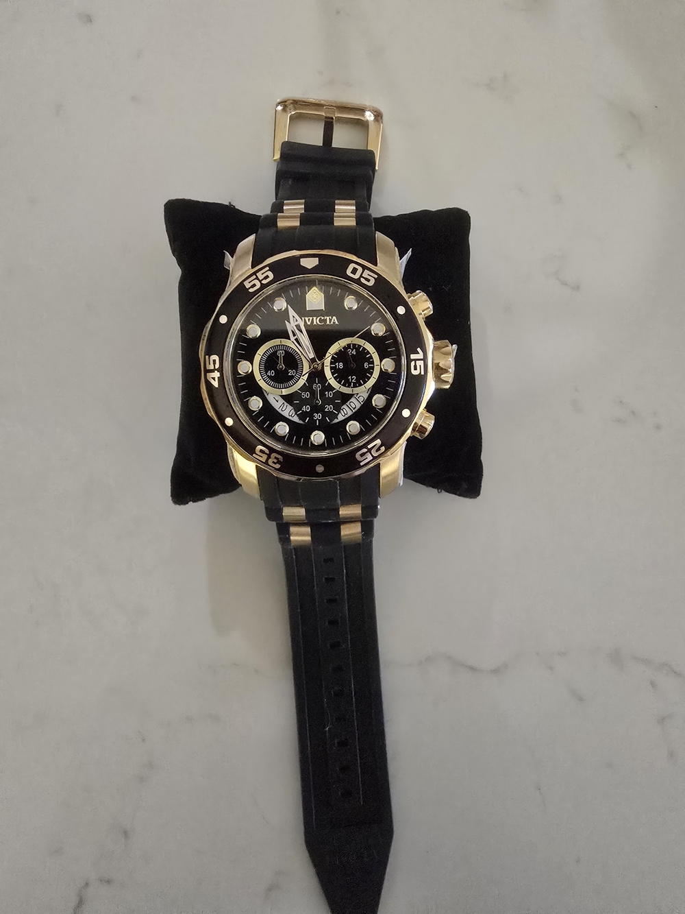 Invicta Black and Gold Men's Chronograph Dive Watch